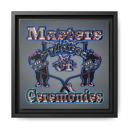 em cee squared - framed canvas art (grey-light grey)