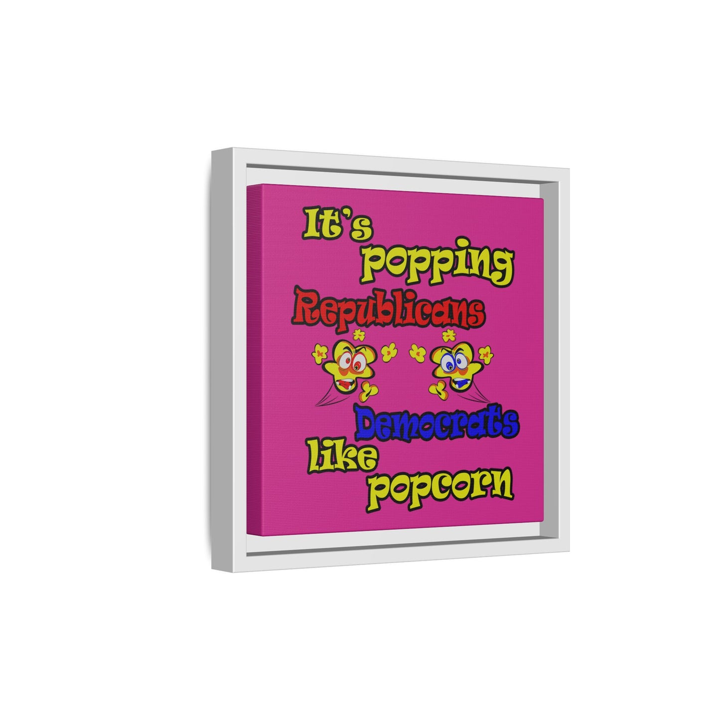 popping like popcorn - framed canvas art (pink)