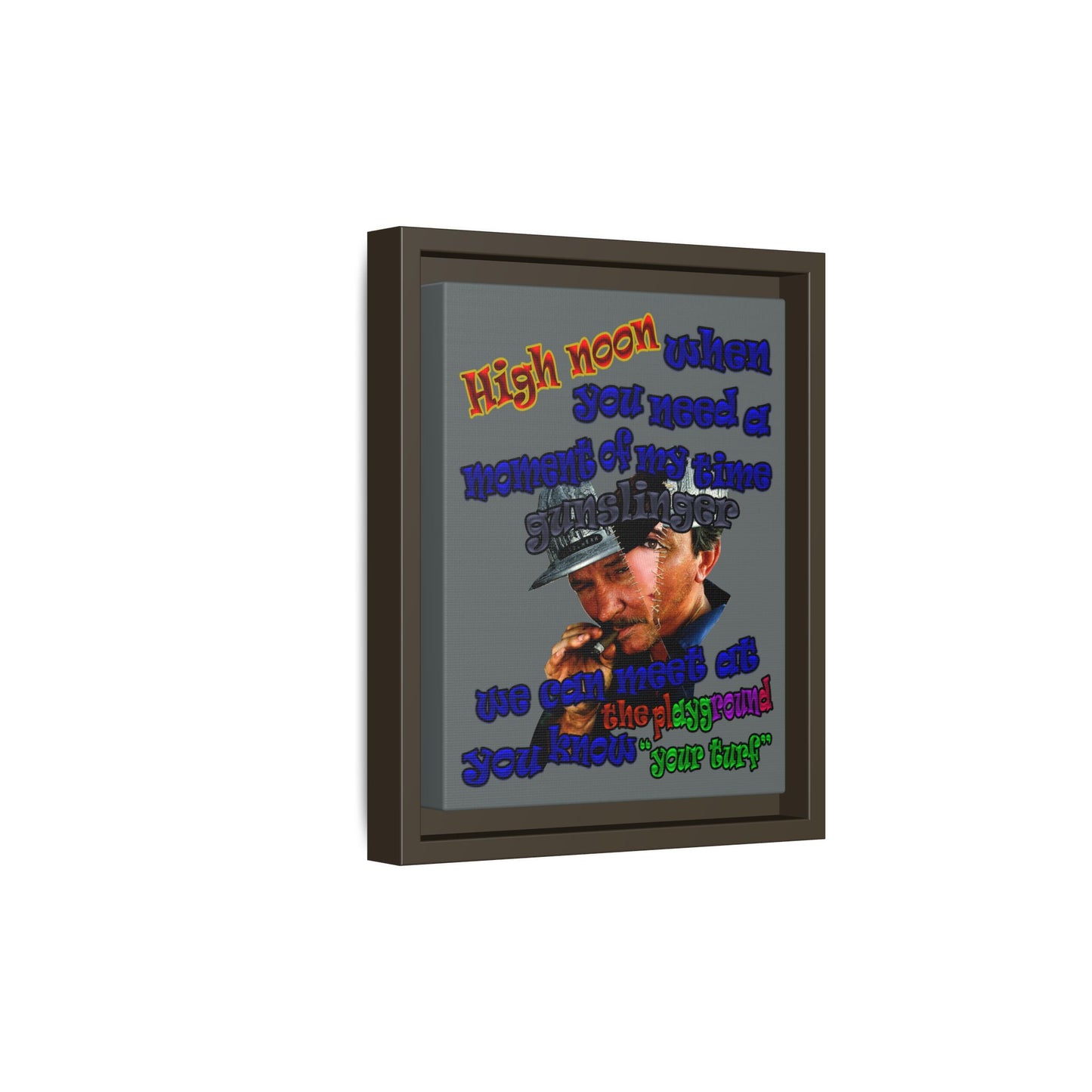 high noon - framed canvas art (dark grey)