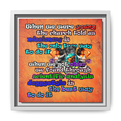 doggystyle - framed canvas art (burnt orange)