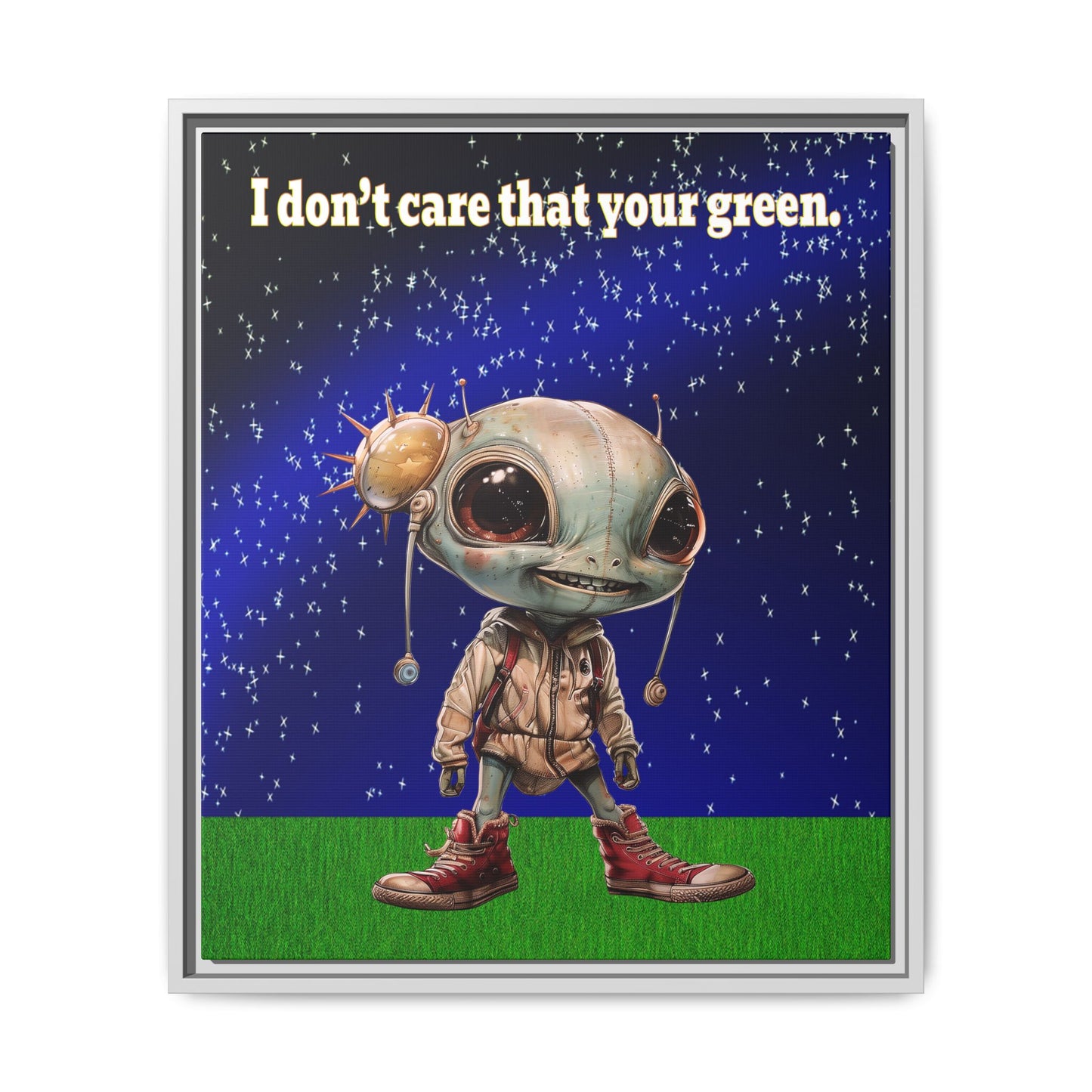 I don't care that your green - framed canvas art ('snoops' background)