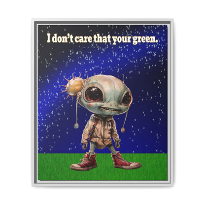 I don't care that your green - framed canvas art ('snoops' background)
