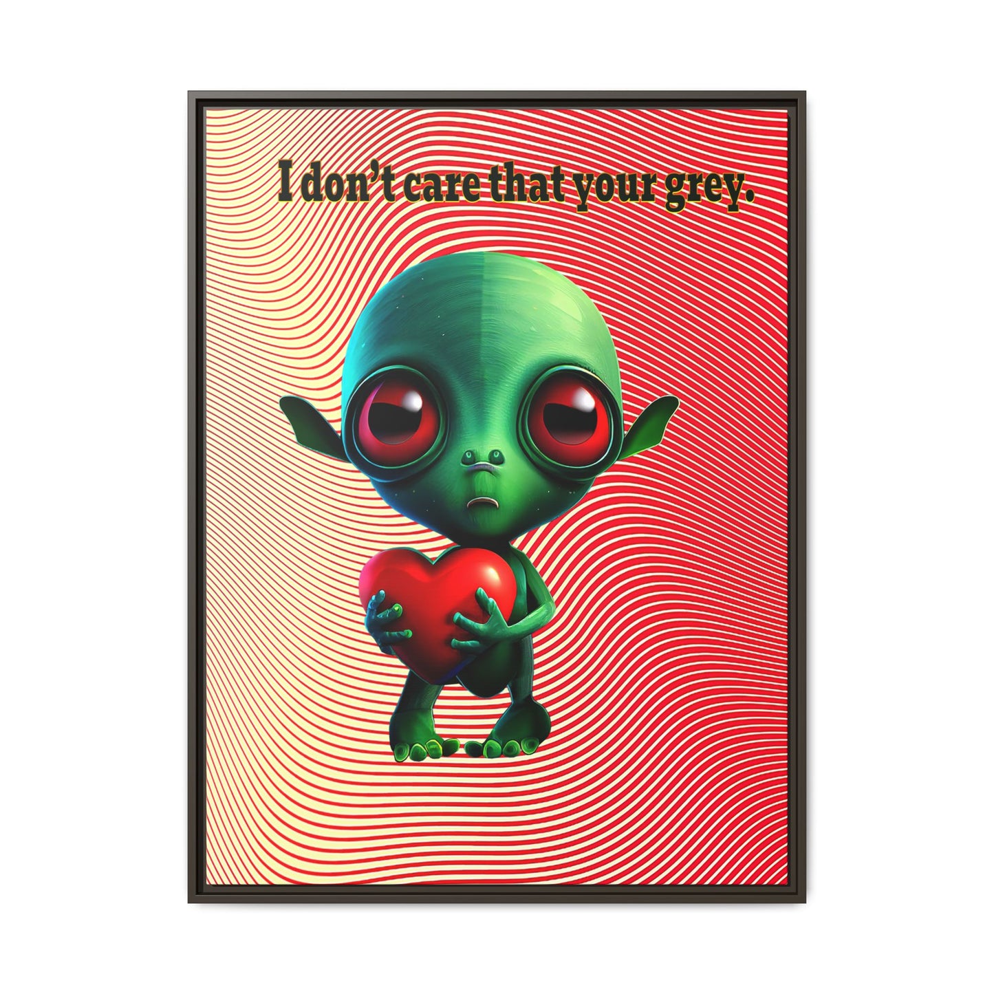 I don't care that your grey - framed canvas art (yellow-orange wave)
