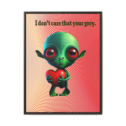 I don't care that your grey - framed canvas art (yellow-orange wave)