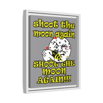 shoot the moon again - framed canvas art (grey)