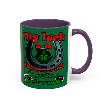 my luck - Accent Mug (dark green)