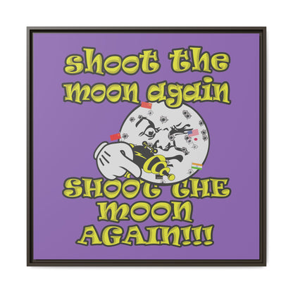 shoot the moon again - framed canvas art (light purple)