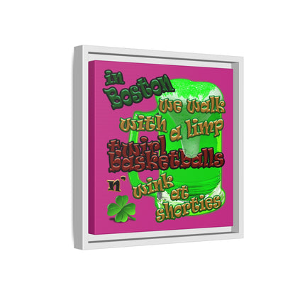celtics logo - framed canvas art (pink)