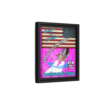 shoot for the stars - framed canvas art (pink swirl)