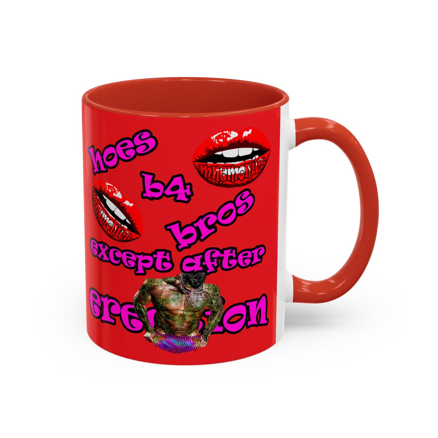 hoes b4 bros - Accent Mug (red)