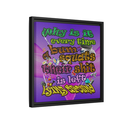 the bum's shit - framed canvas art (purple-pink wave)