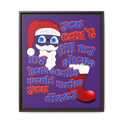 santa's shoes - framed canvas art (purple)