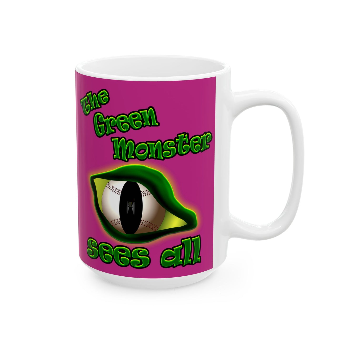 green monster - White Mug (pink)