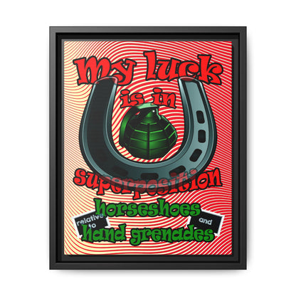 my luck - framed canvas art (yellow-orange wave)
