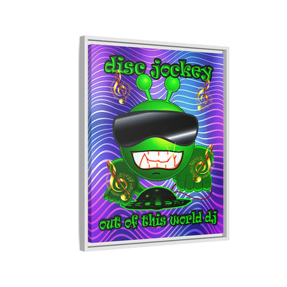 disc jockey - framed canvas art (purple wave)