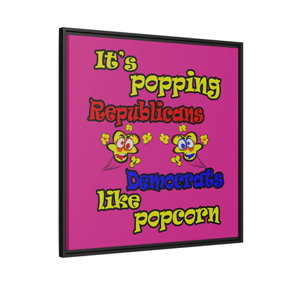 popping like popcorn - framed canvas art (pink)