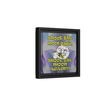 shoot the moon again - framed canvas art (grey-pink wave)