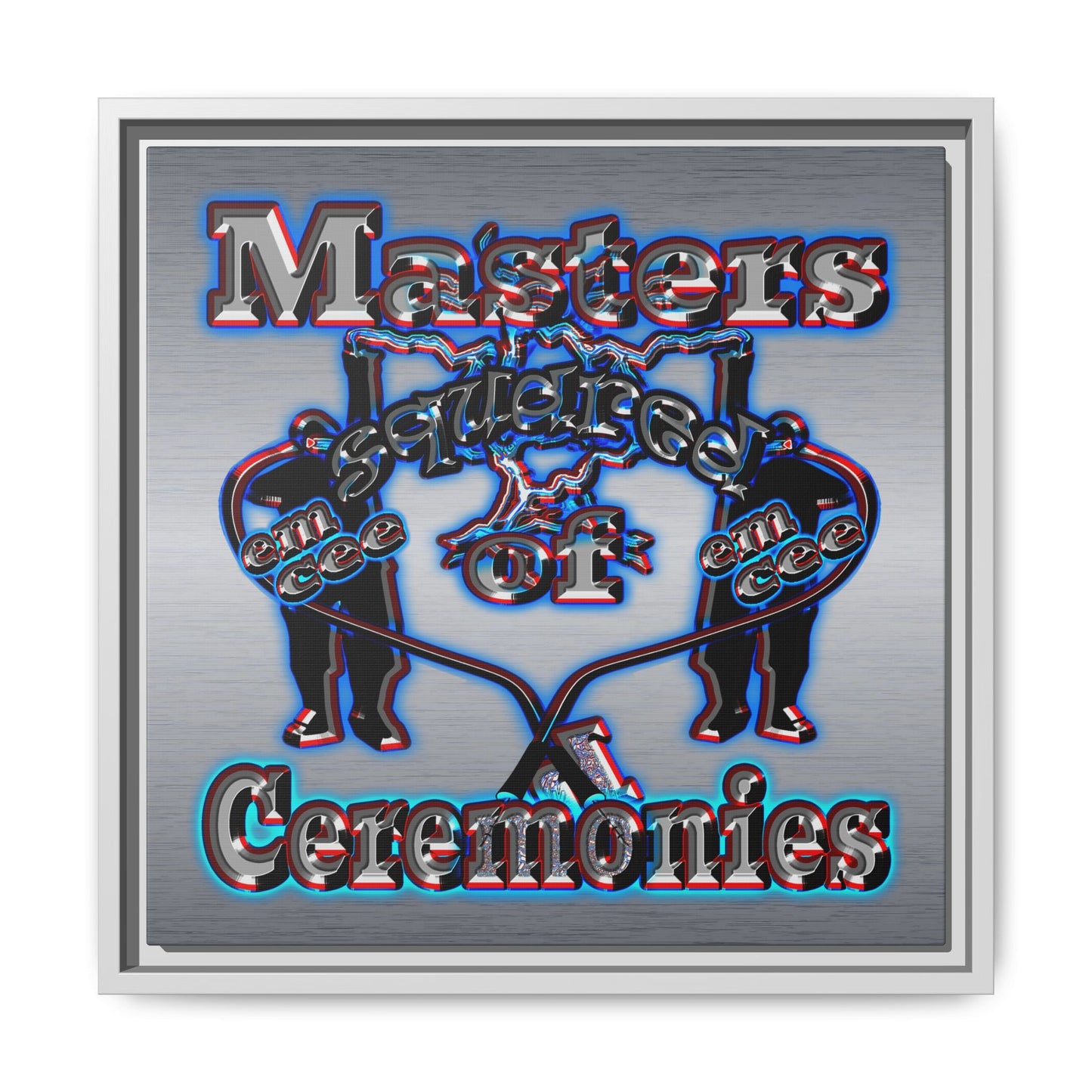 em cee squared - framed canvas art (brushed nickel)
