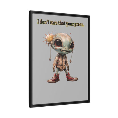 I don't care that your green - framed canvas art (light grey)