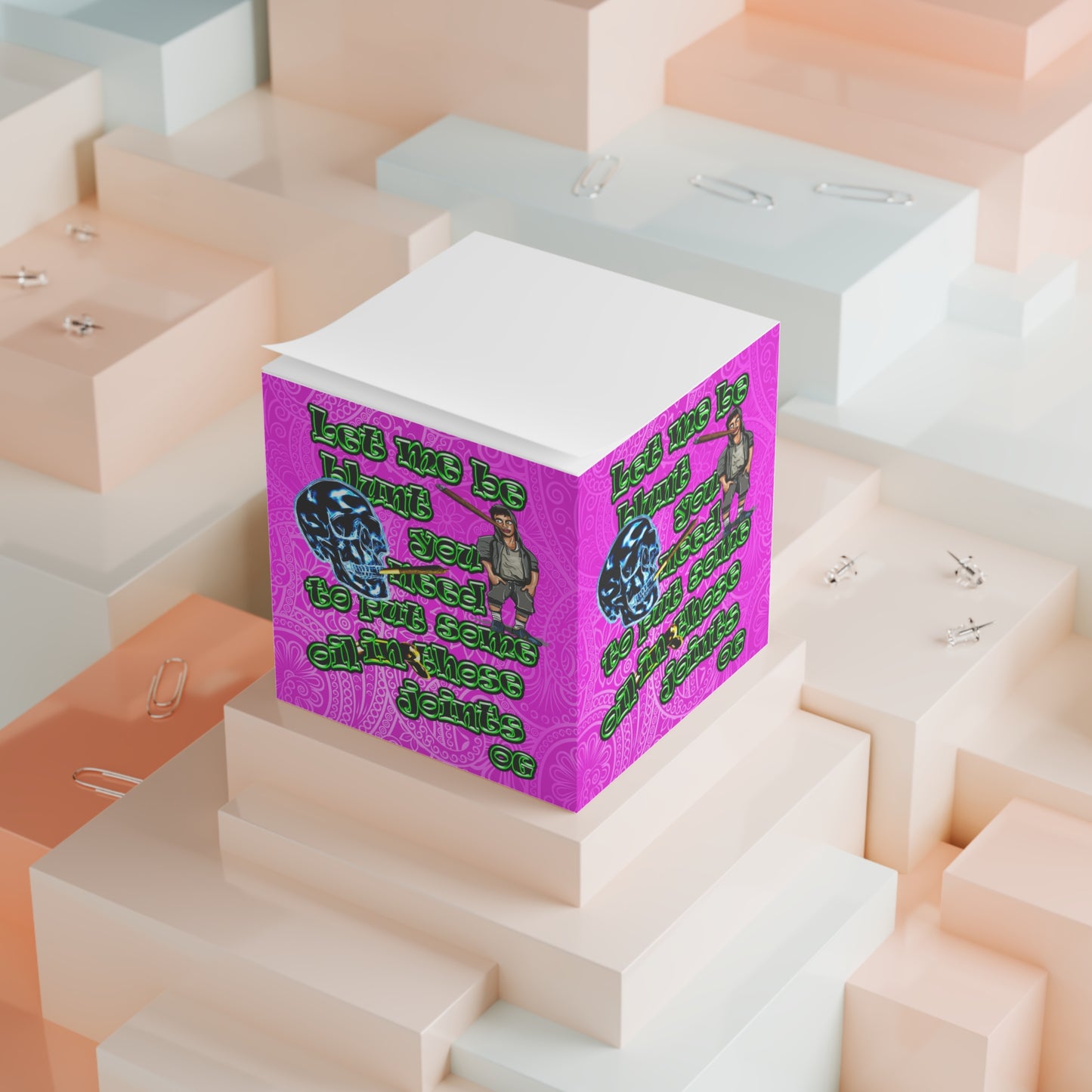 og - note cube (pink swirl)