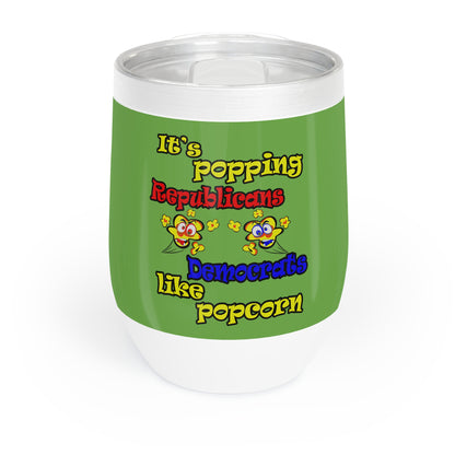 popping like popcorn - Chill Wine Tumbler (green)