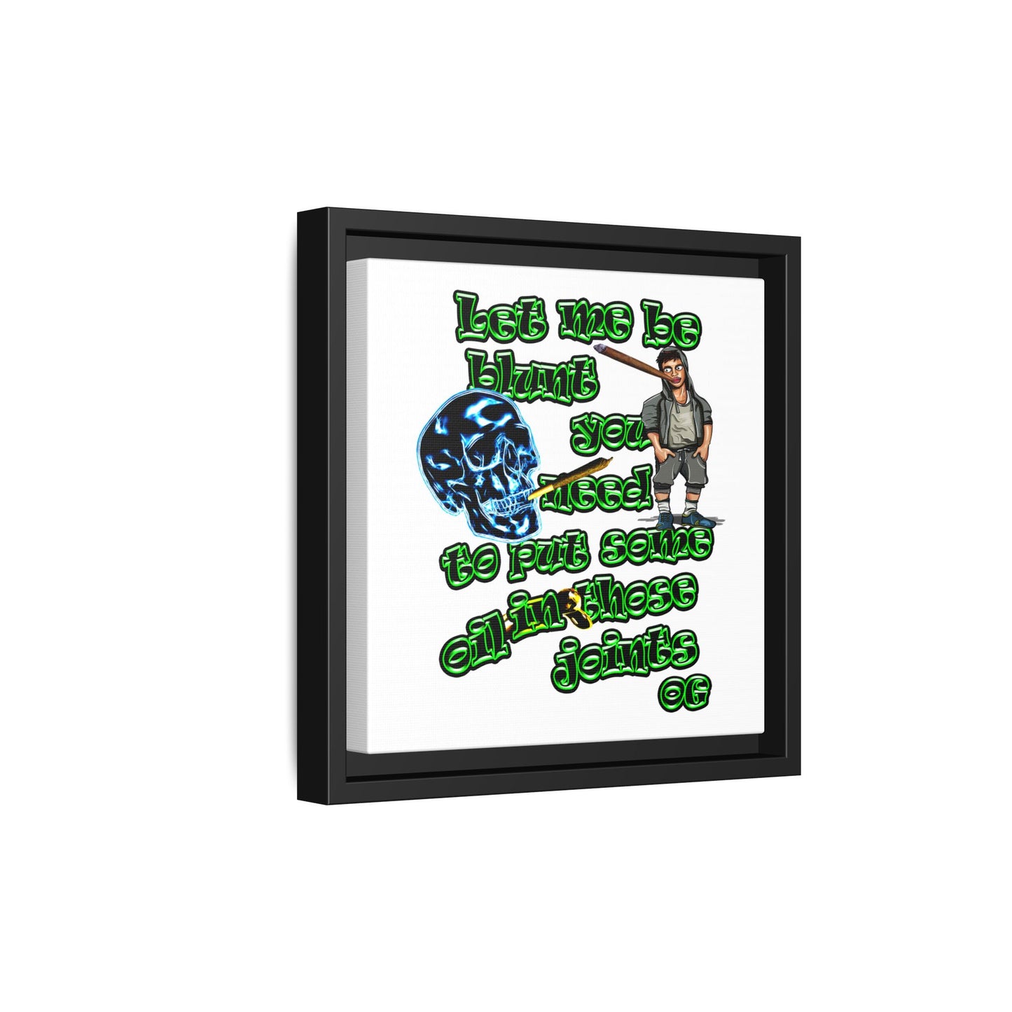 og - framed canvas art (white)