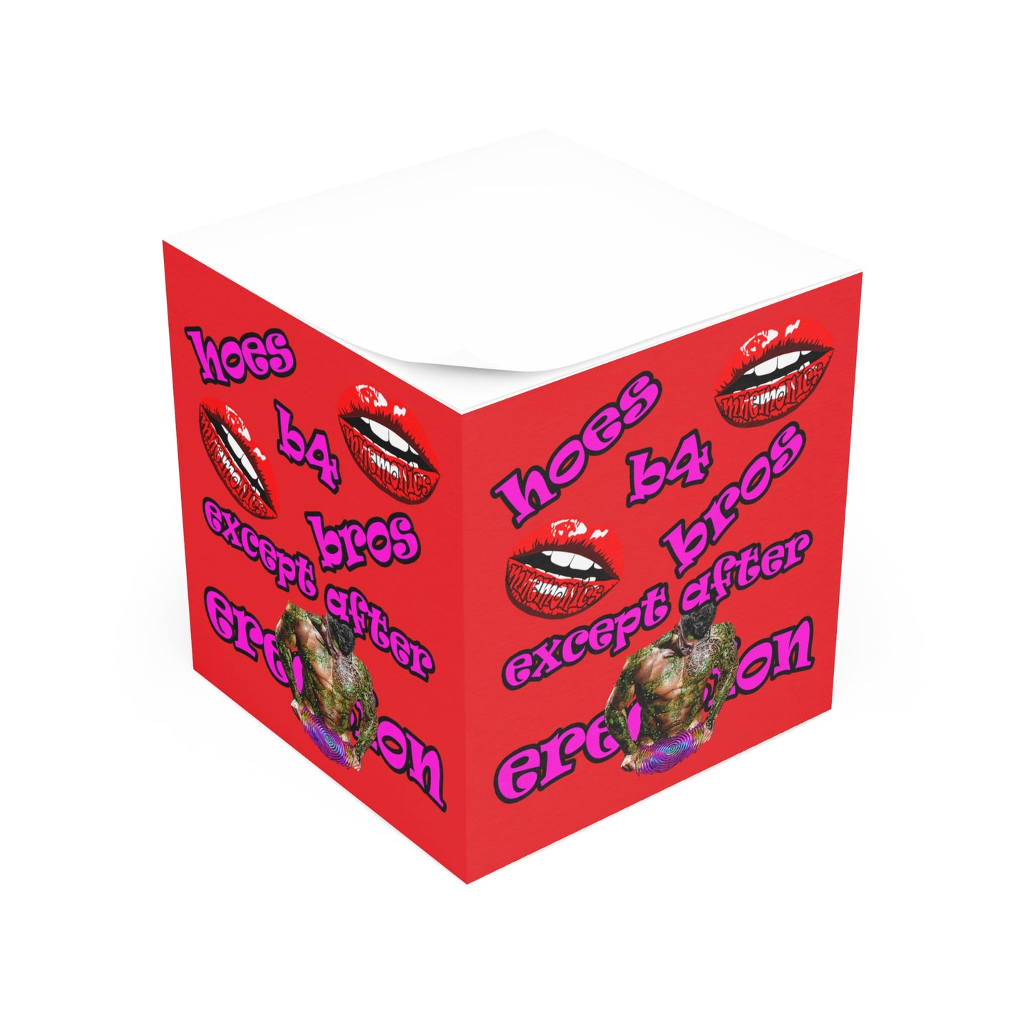 hoes b4 bros - note cube (red)