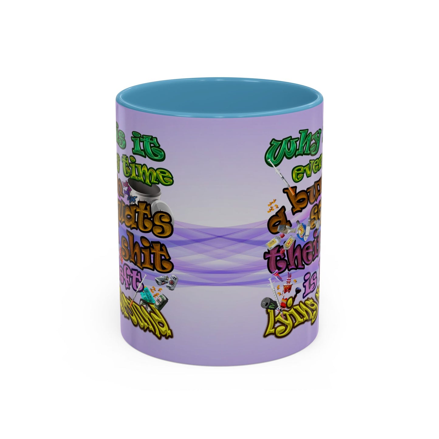 the bum's shit - Accent Mug (light blue-pink wave)