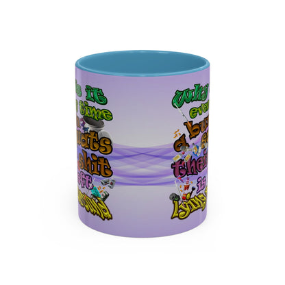 the bum's shit - Accent Mug (light blue-pink wave)