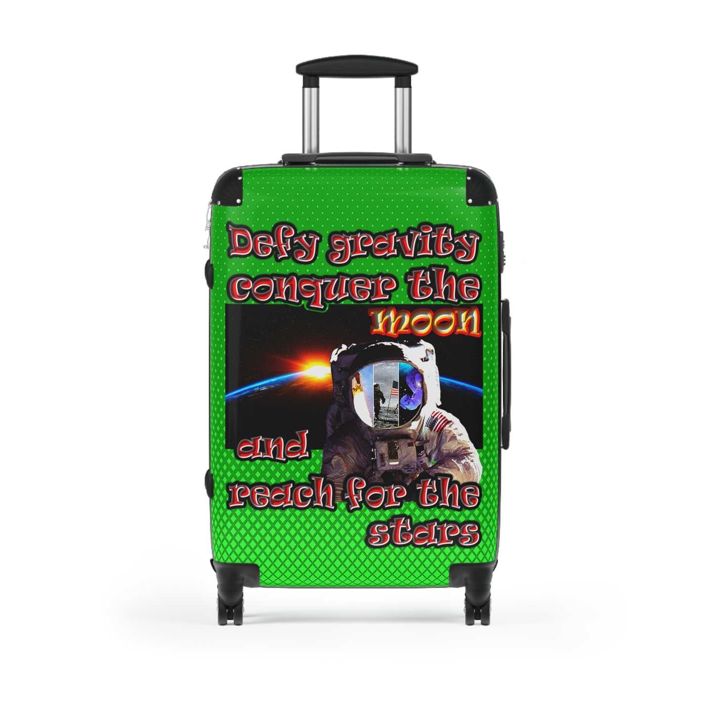defy conquer reach - Suitcase (logo green)