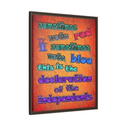 declaration of the independents - framed canvas art (burnt orange)