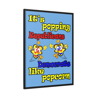 popping like popcorn - framed canvas art (light blue)