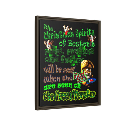 christmas spirits of boston - framed canvas art (black)