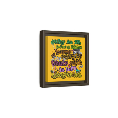 the bum's shit - framed canvas art (yellow)