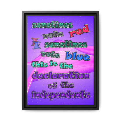 declaration of the independents - framed canvas art (purple-pink wave)