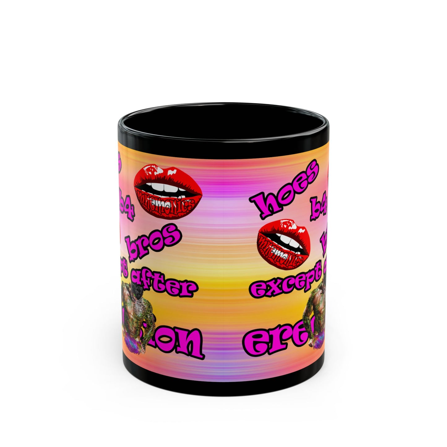 hoes b4 bros - Black Mug (color blur)