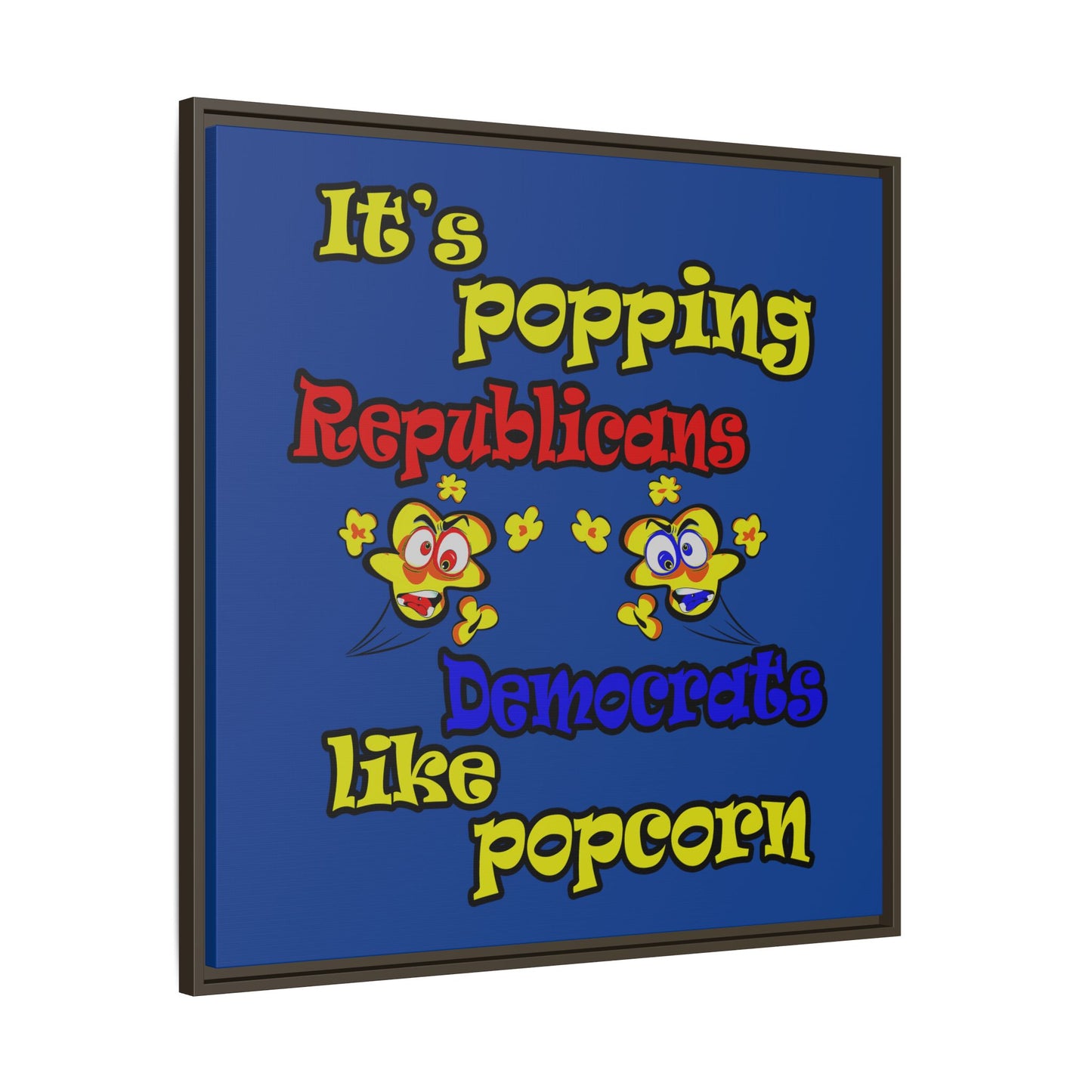 popping like popcorn - framed canvas art (dark blue)