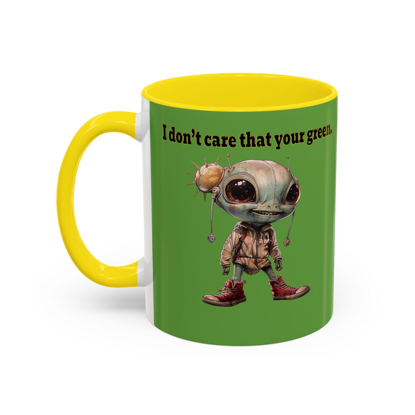 I don't care that your grey - Accent Mug (green)