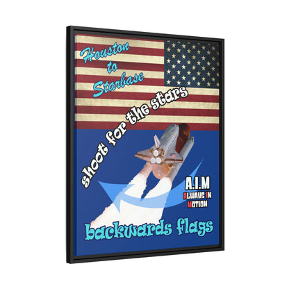 shoot for the stars - framed canvas art (dark blue)