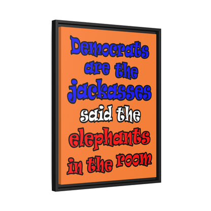 donkeys and elephants - framed canvas art (crusta)
