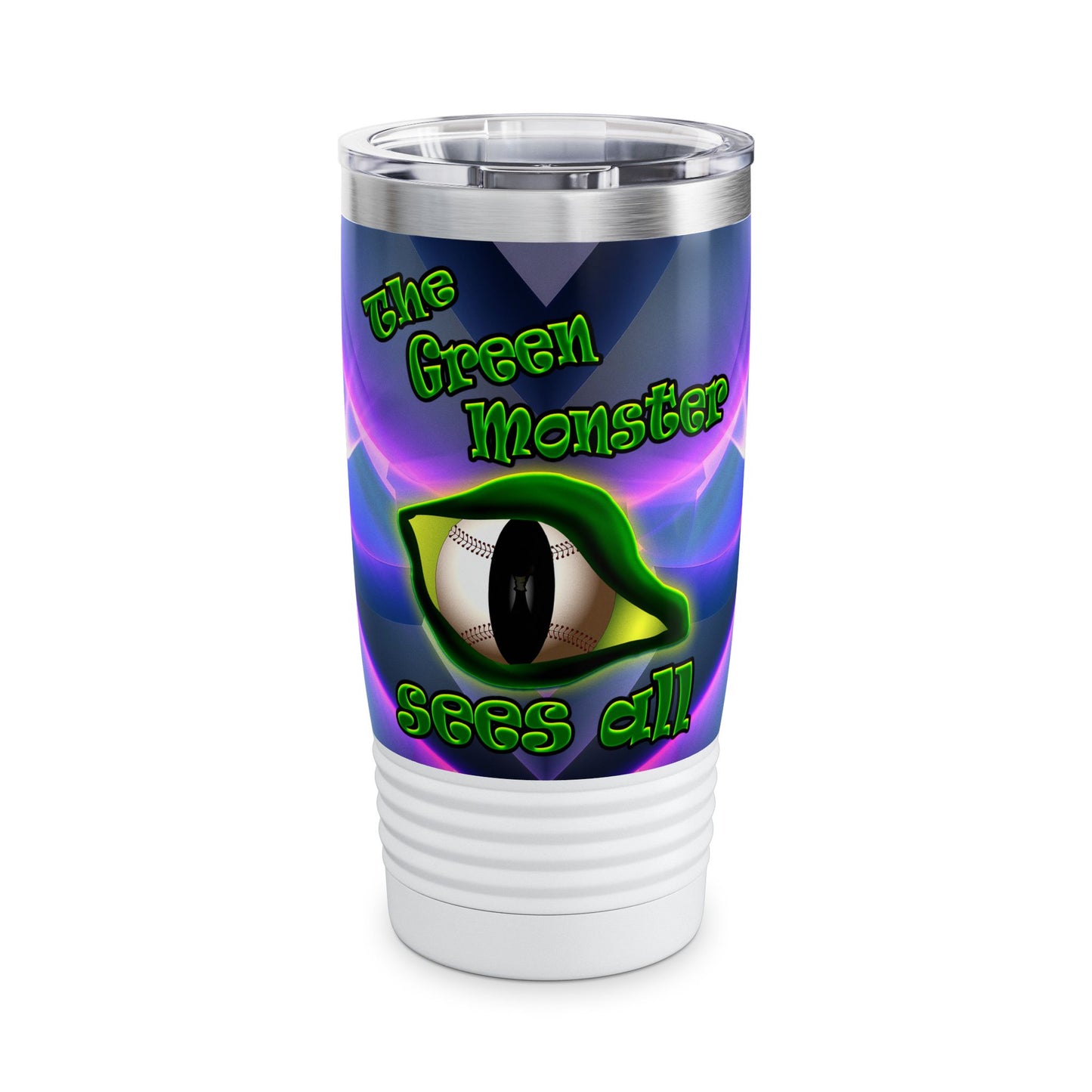 green monster - Ringneck Tumbler, 20oz (grey-pink wave)