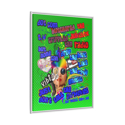 drop the beat - framed canvas art (logo green)