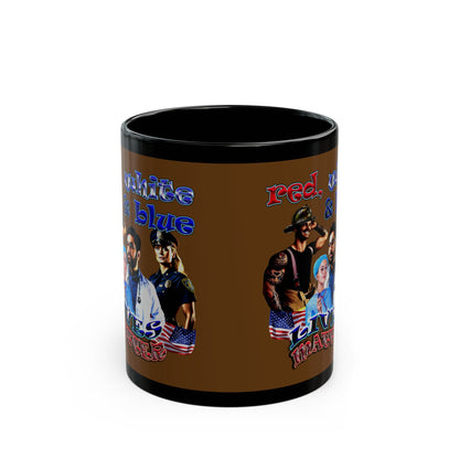 rw&b lives matter - Black Mug (brown)