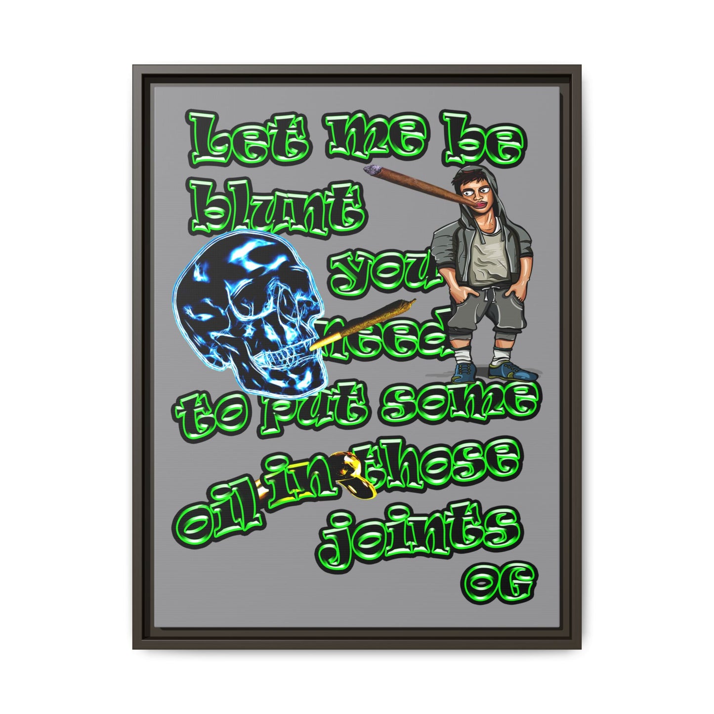 og - framed canvas art (grey)