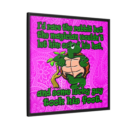 turtle race - framed canvas art (pink swirl)