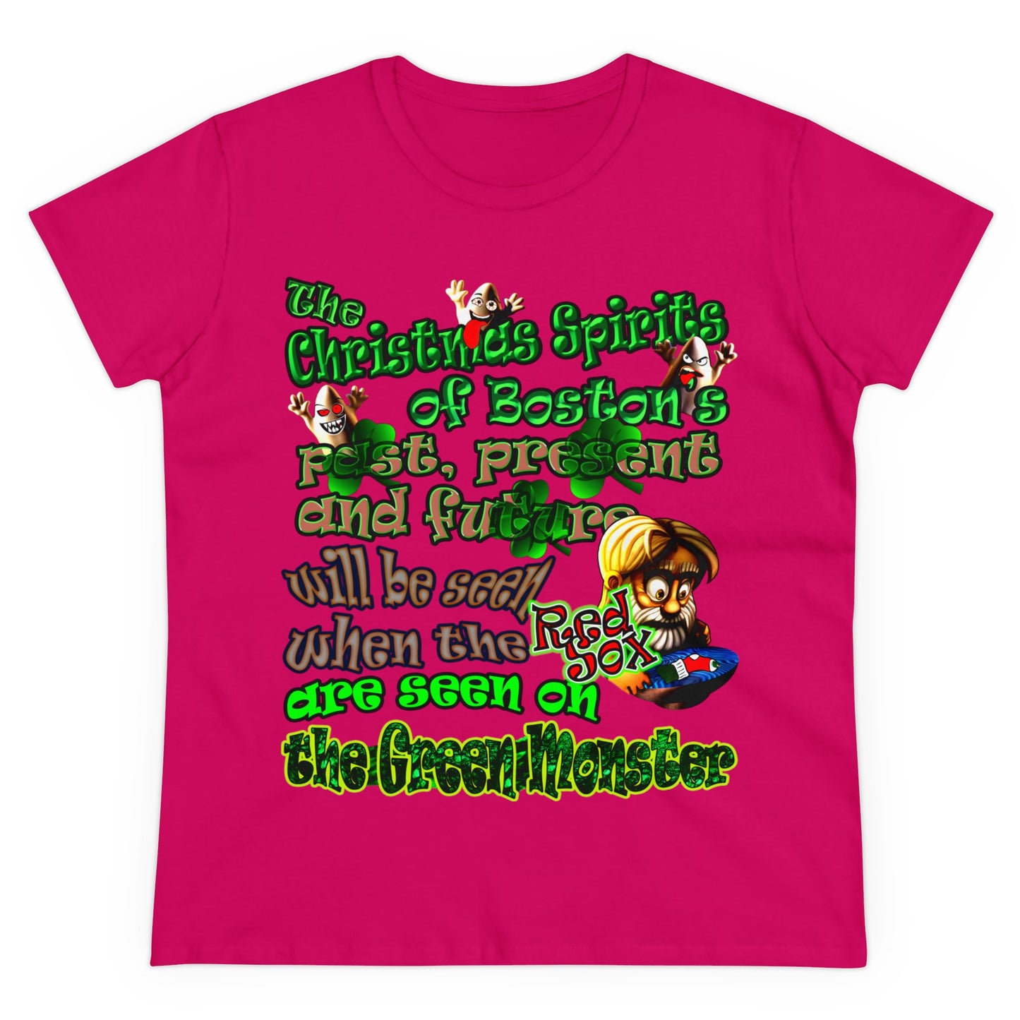 christmas spirits of boston - Women's Midweight Cotton Tee