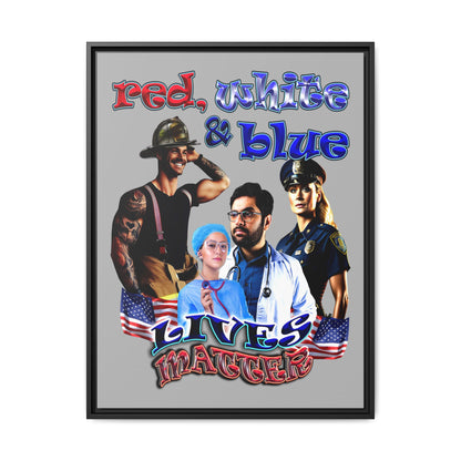 rw&b lives matter - framed canvas art (light grey)