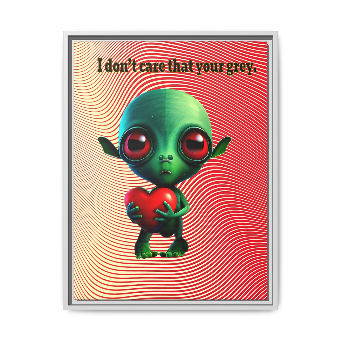 I don't care that your grey - framed canvas art (yellow-orange wave)