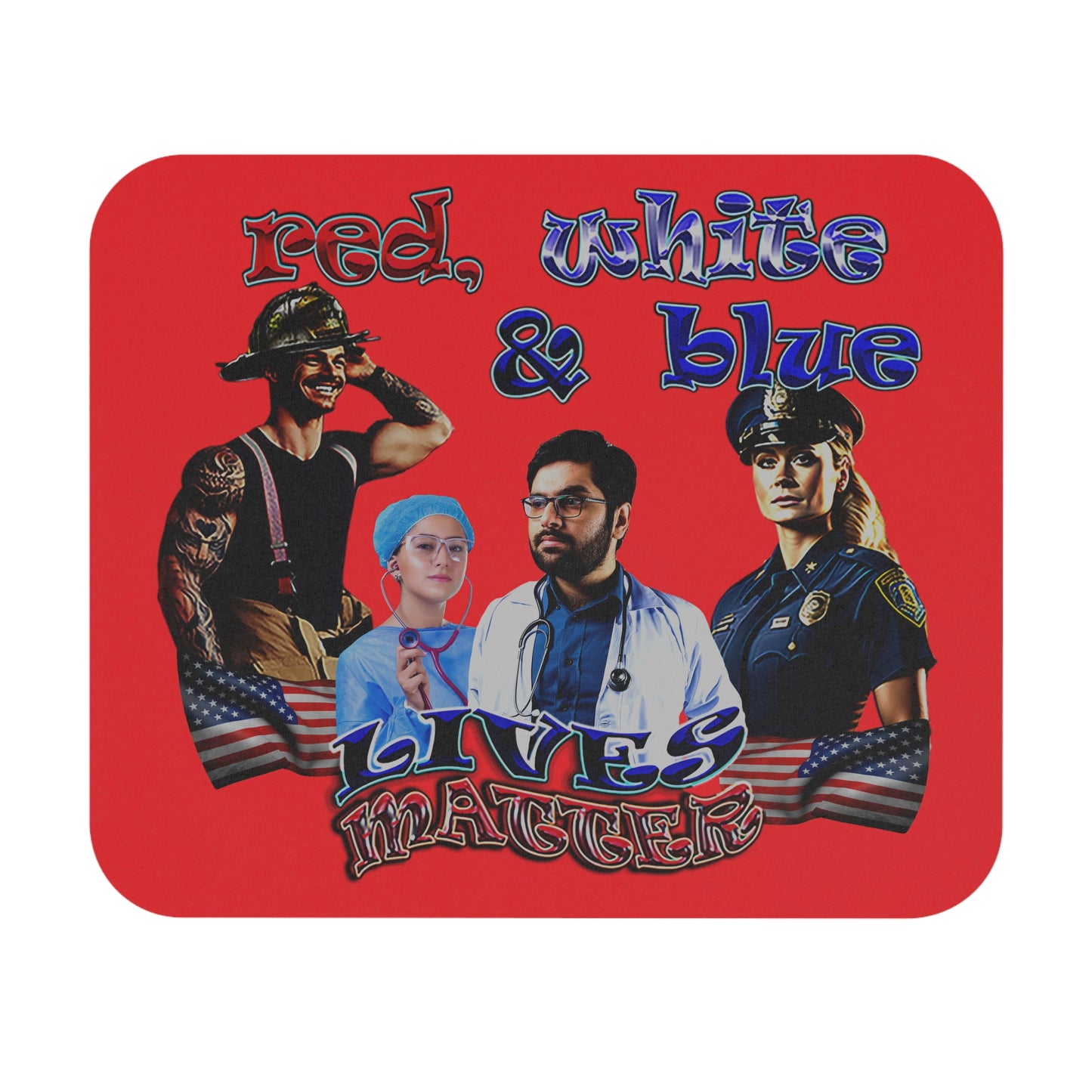 rw&b lives matter - Mouse Pad (Rectangle) (red)