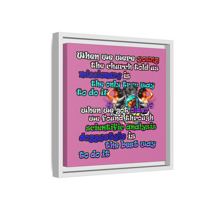 doggystyle - framed canvas art (light pink)